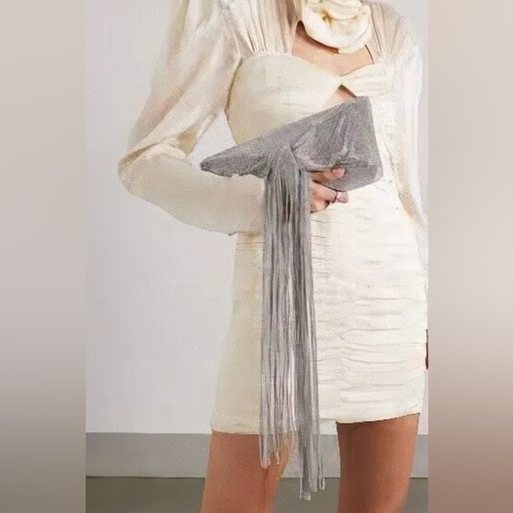 cult gaia Handbags - Cult gaia banu mini crystal fringe clutch in clear